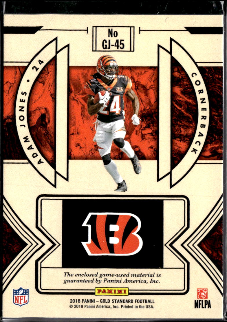 Adam Jones 2018 Gold Standard Game Worn Jersey Patch 125/125 Cincinnati Bengals