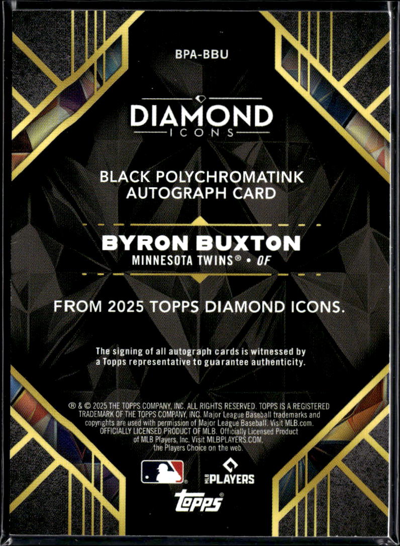 Byron Buxton 2025 Diamond Icons Auto Autograph 3/15 Minnesota Twins