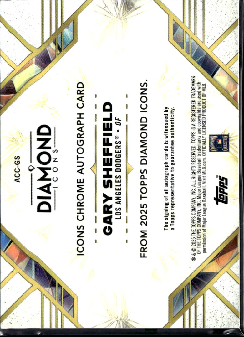 Gary Sheffield 2025 Topps Diamond Icons Auto Autograph 1/25 Los Angeles Dodgers