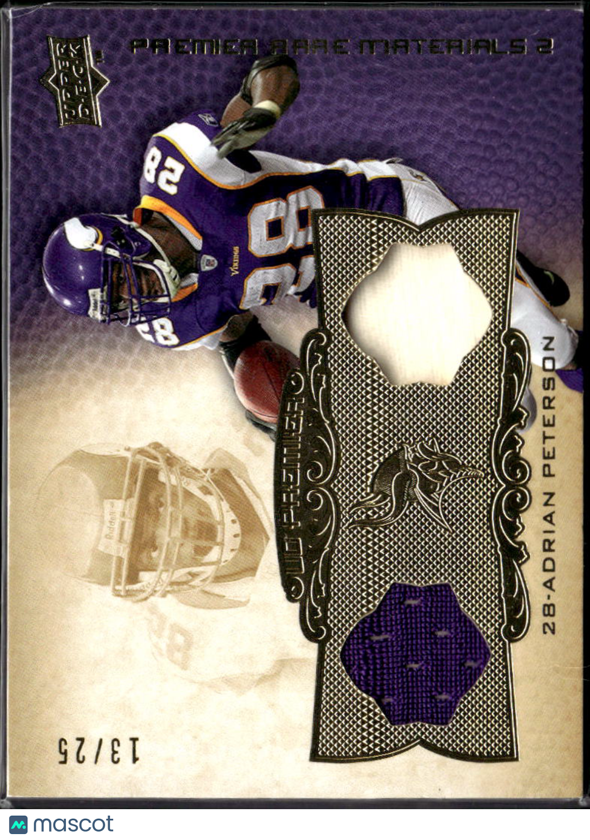 Adrian Peterson 2008 Upper Deck Game Worn Jersey Patch 13/25 Minnesota Vikings