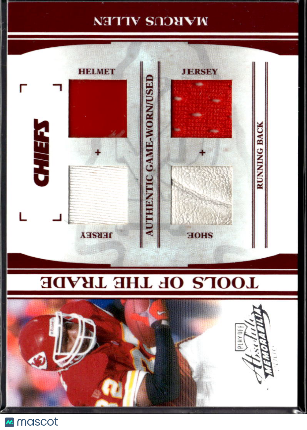 Marcus Allen 2006 Absolute Game Worn Patch Helmet Shoe 19/24 Chiefs