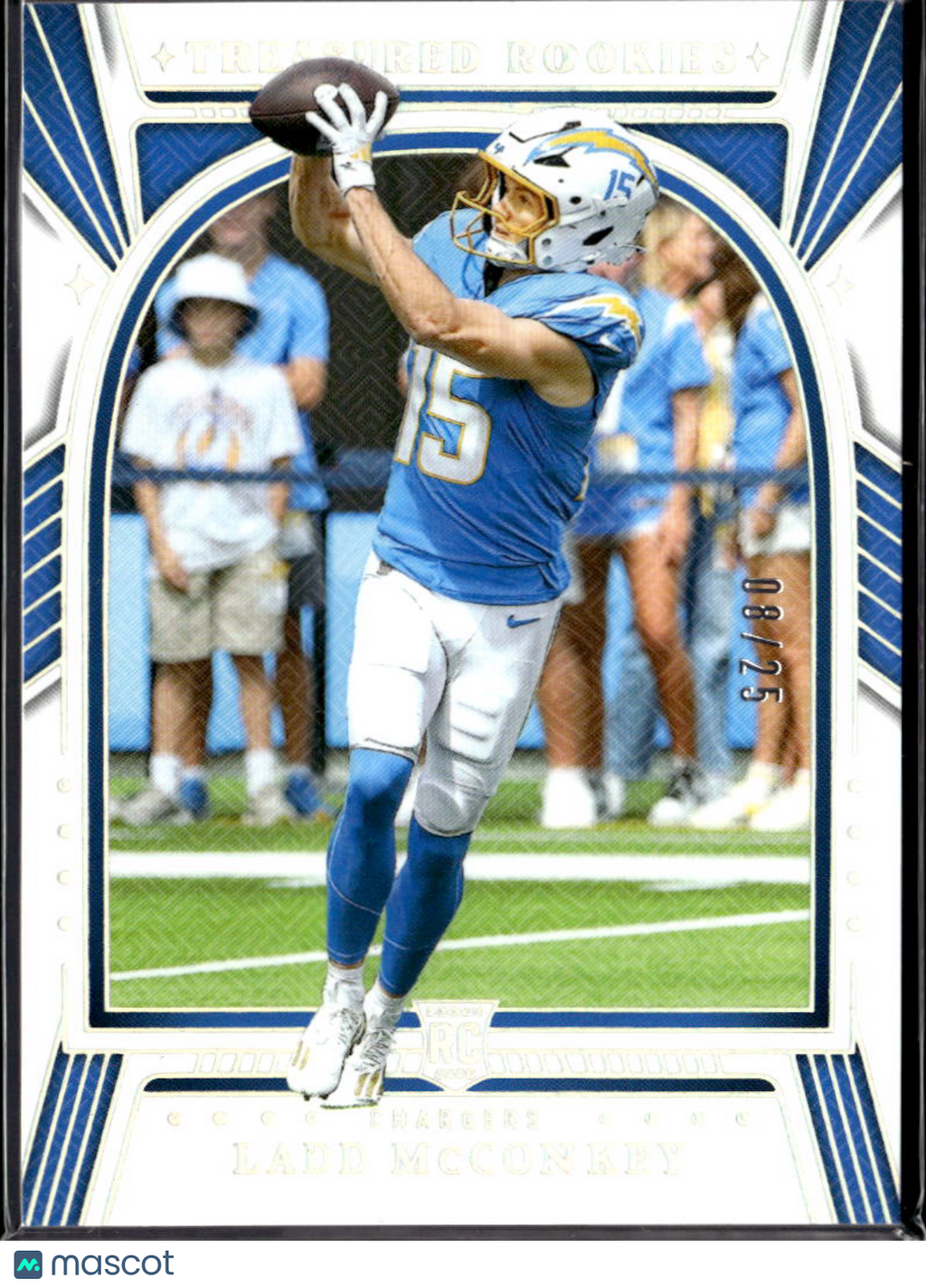 Ladd McConkey 2025 National Treasures Treasured Rookies RC 8/25 Chargers