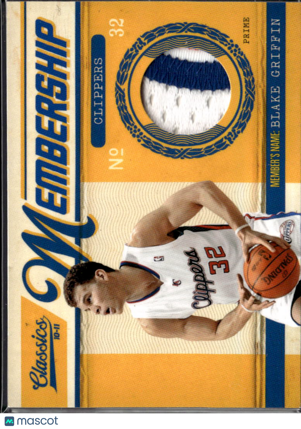 Blake Griffin 2011 Classics Game Worn Logo Patch 7/49 LA Clippers