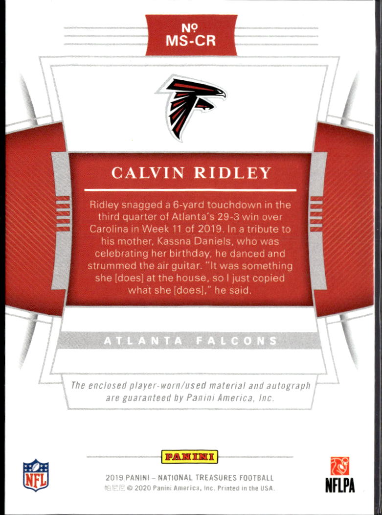 Calvin Ridley 2020 National Treasures Auto Autograph Patch 21/25 Atlanta Falcons