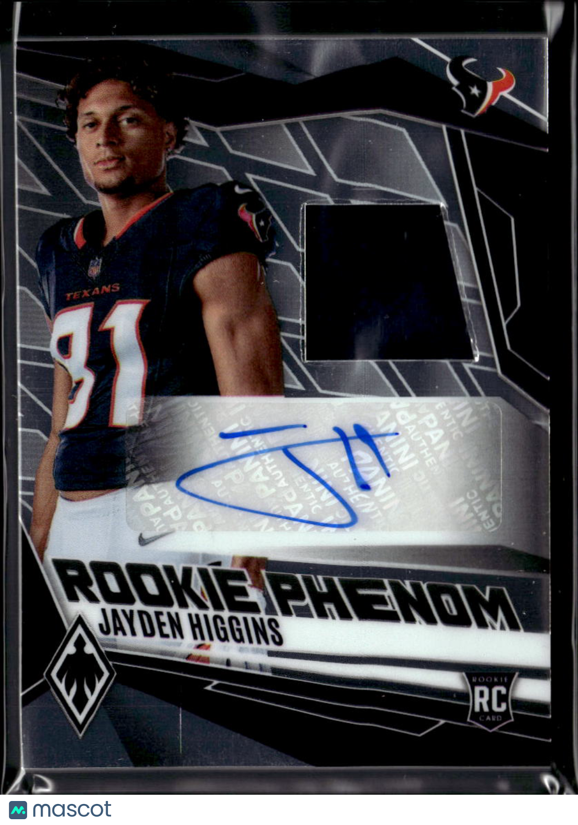 Jayden Higgins 2025 Phoenix Auto Autograph Patch RC 2/249 Houston Texans