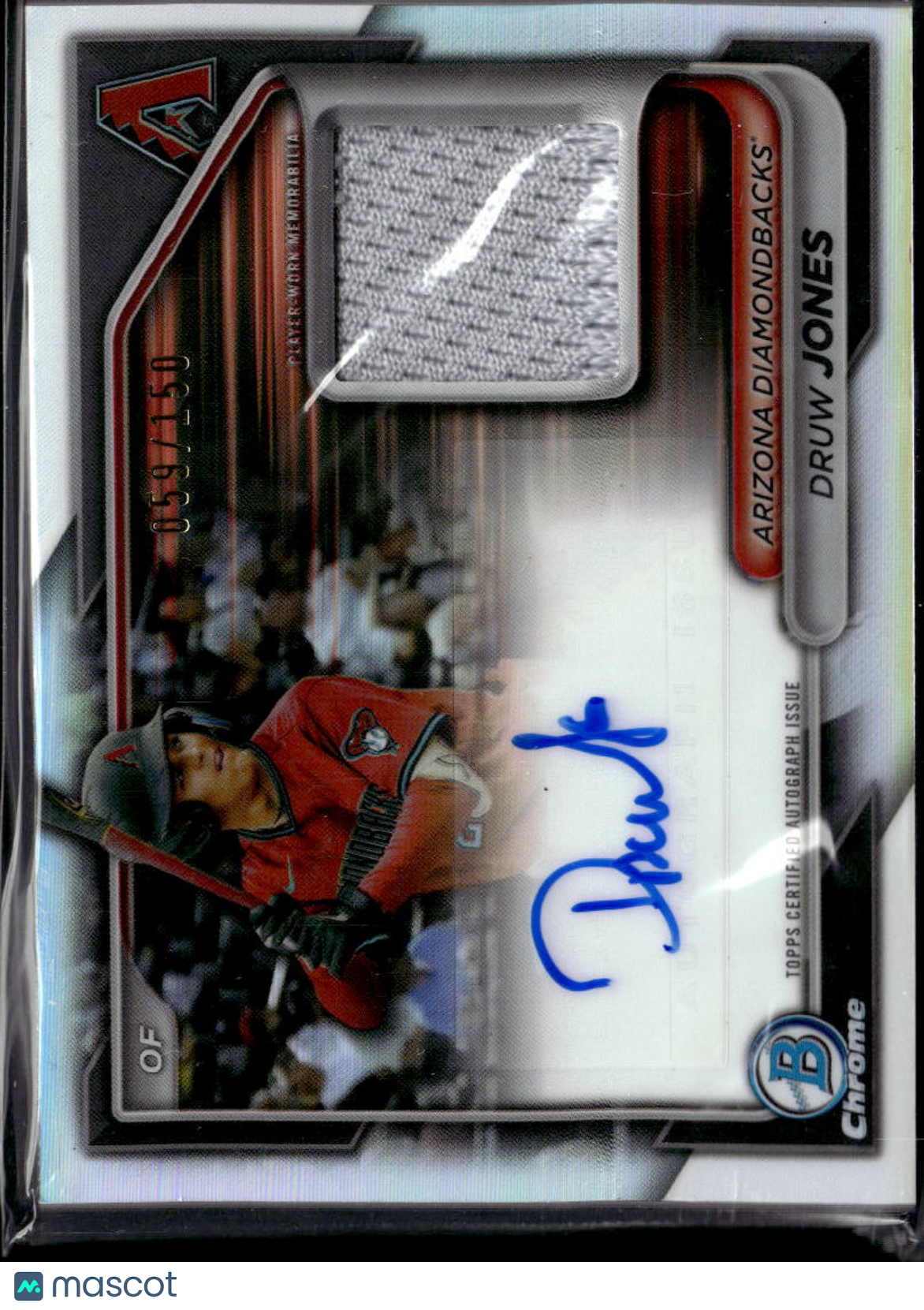 Druw Jones 2024 Bowman Chrome Auto Autograph Patch /150 Arizona Diamondbacks