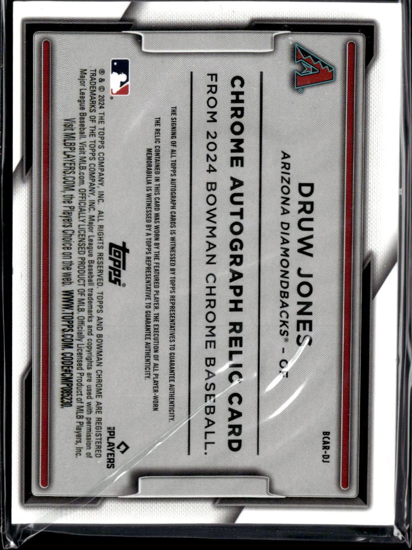 Druw Jones 2024 Bowman Chrome Auto Autograph Patch /150 Arizona Diamondbacks