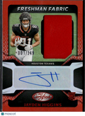 Jayden Higgins 2025 Certified Auto Autograph Patch RC 1/249 Houston Texans