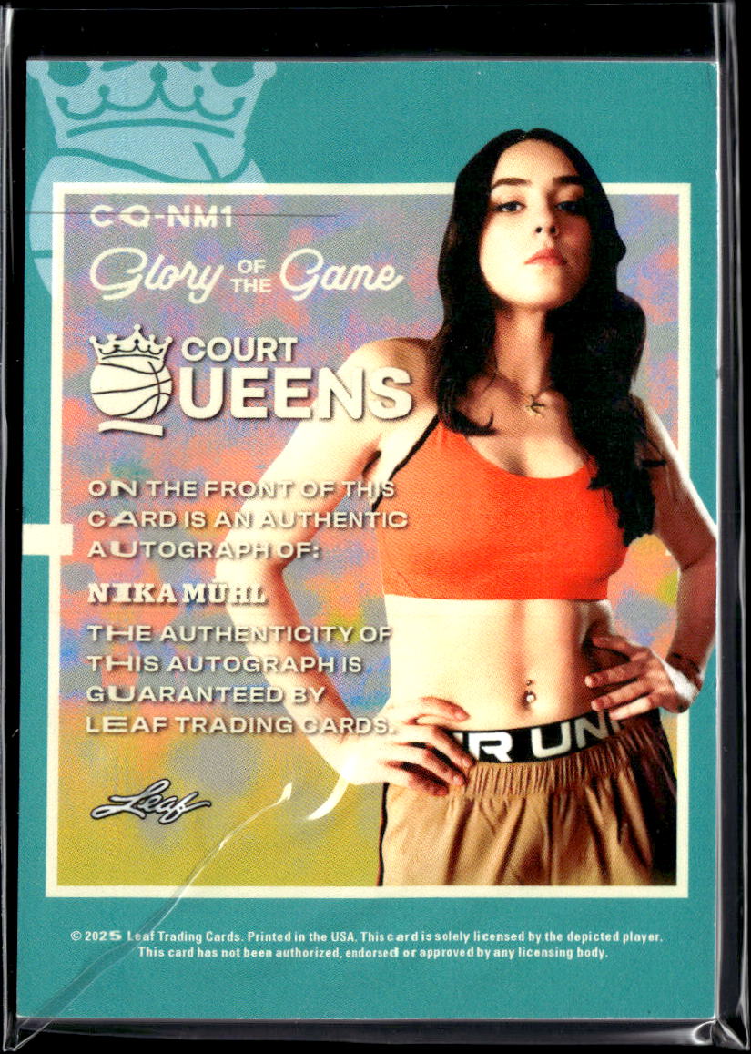 Nika Mühl 2025 Leaf Court Queens Glory of the Game Auto Autograph 19/40 UConn