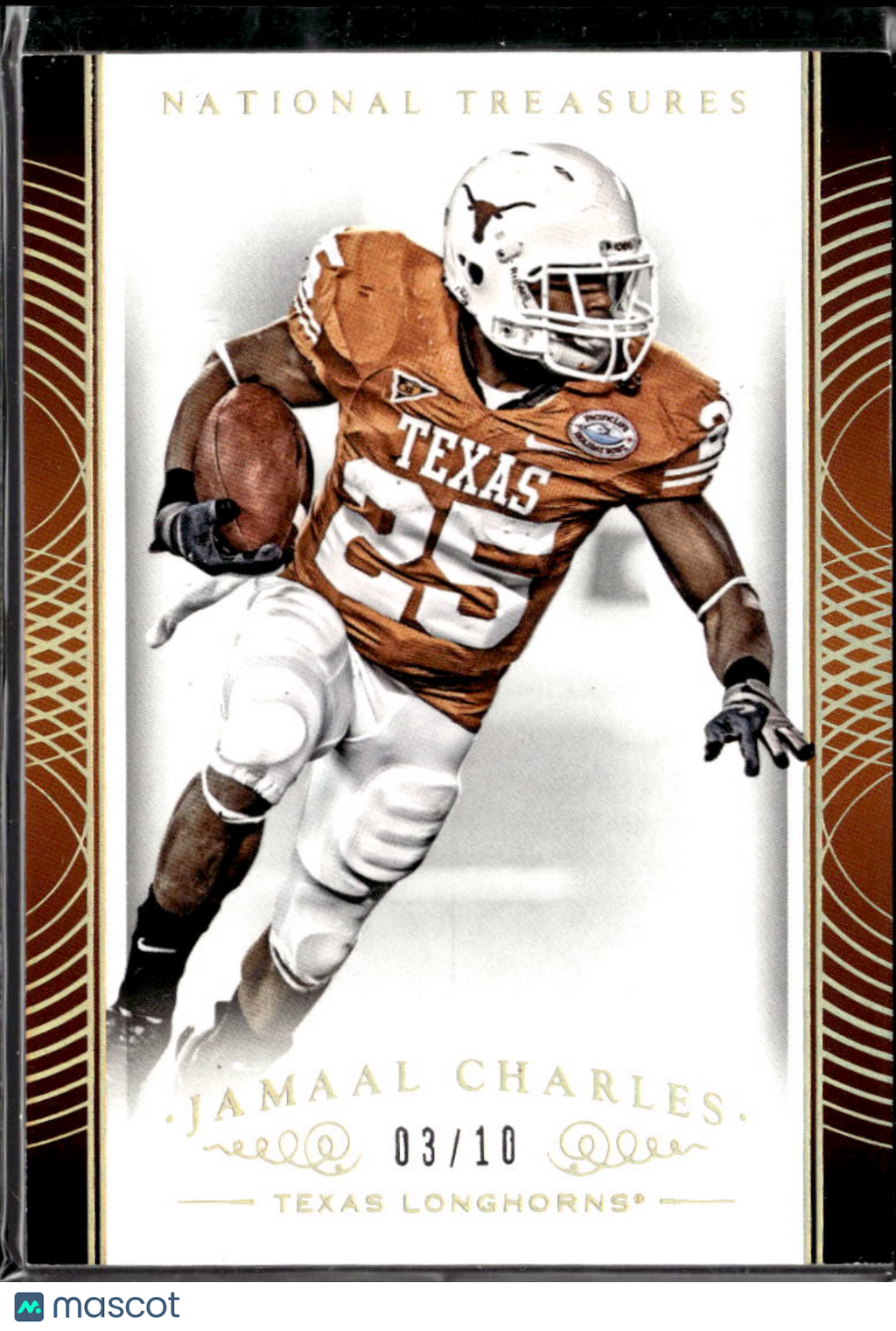 Jamaal Charles 2015 National Treasures GOLD 3/10 Texas Longhorns