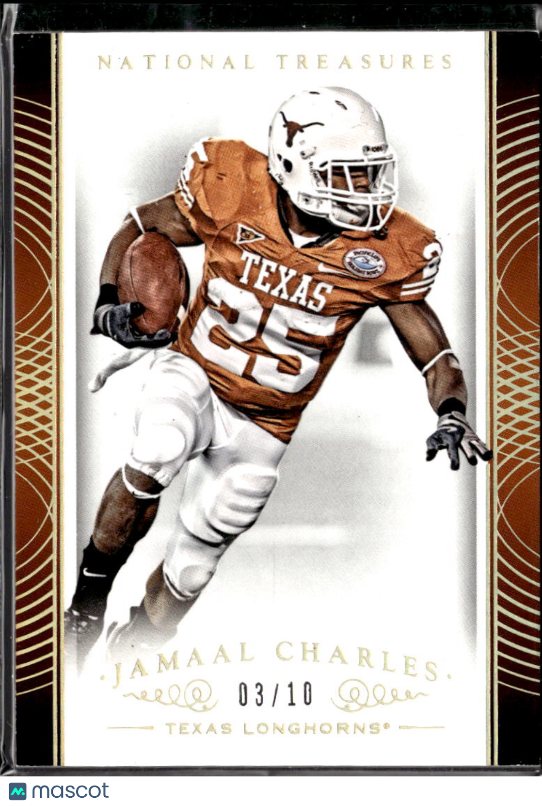 Jamaal Charles 2015 National Treasures GOLD 3/10 Texas Longhorns
