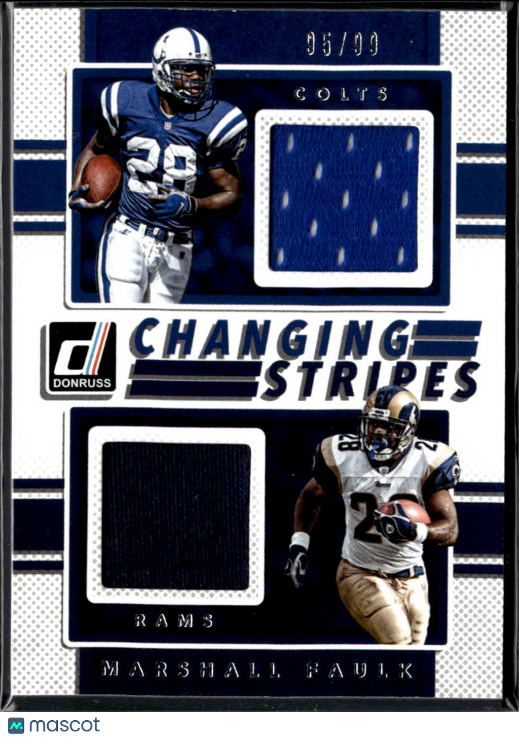 Marshall Faulk 2017 Donruss Changing Stripes Jersey Patch /99 Colts Rams
