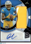 Quentin Johnston 2023 Panini Spectra Prizm RC Patch Auto Blue /60 Chargers