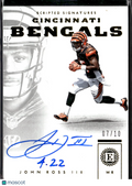 John Ross III 2018 Encased Scripted Inscription Auto RC /10 Bengals