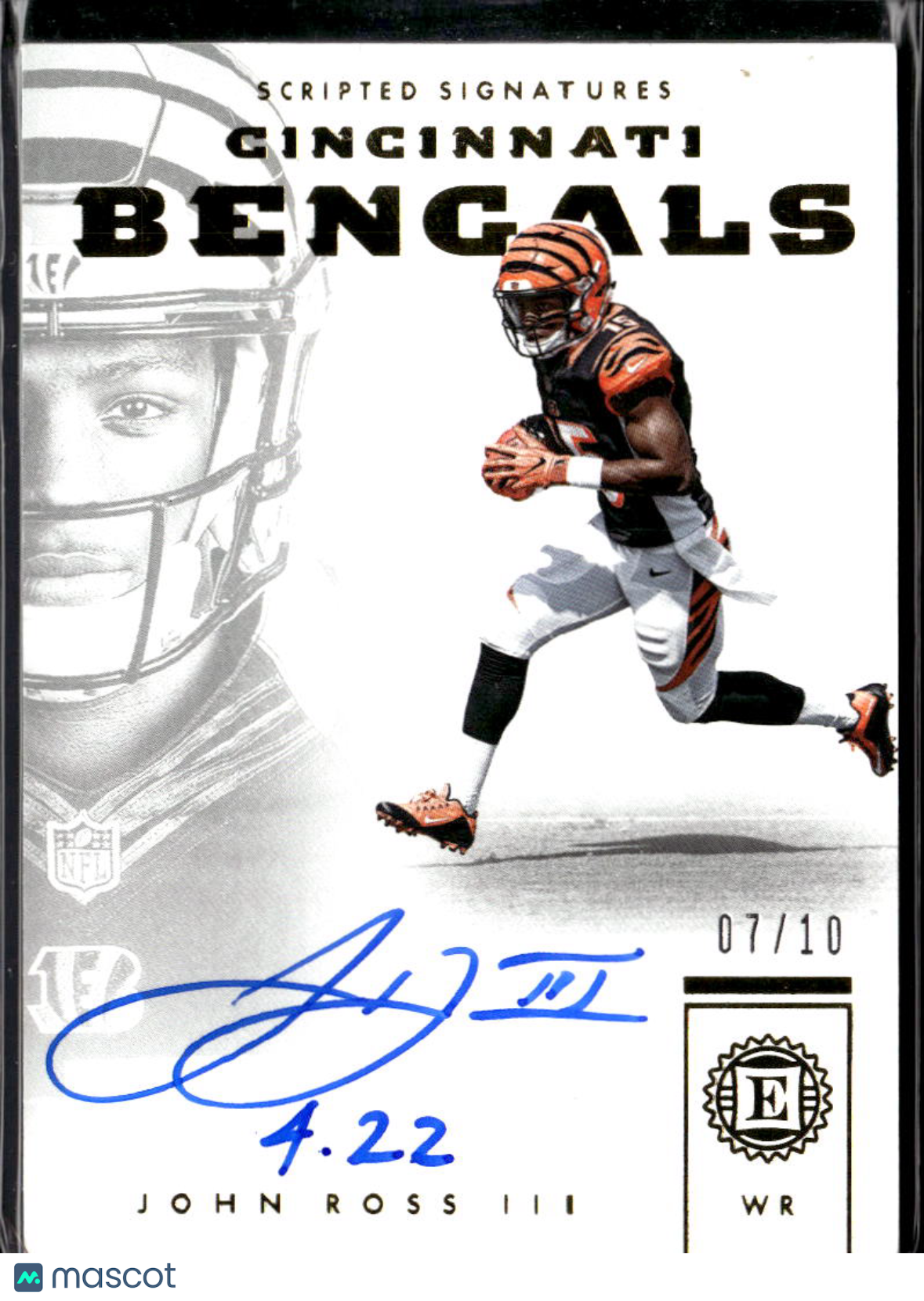 John Ross III 2018 Encased Scripted Inscription Auto RC /10 Bengals