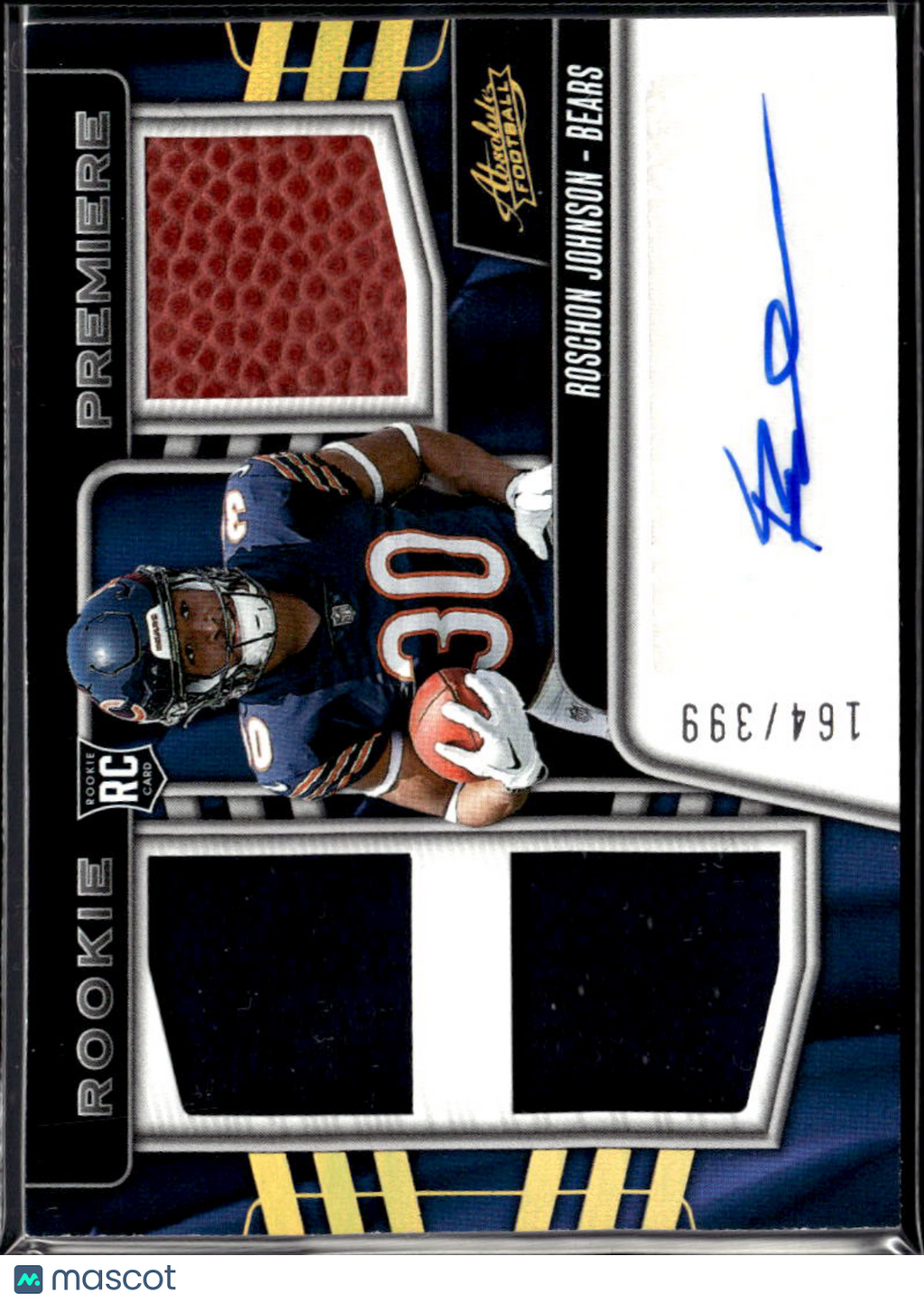 Roschon Johnson 2023 Absolute Rookie Premiere Material Jersey RC Auto /399 Bears