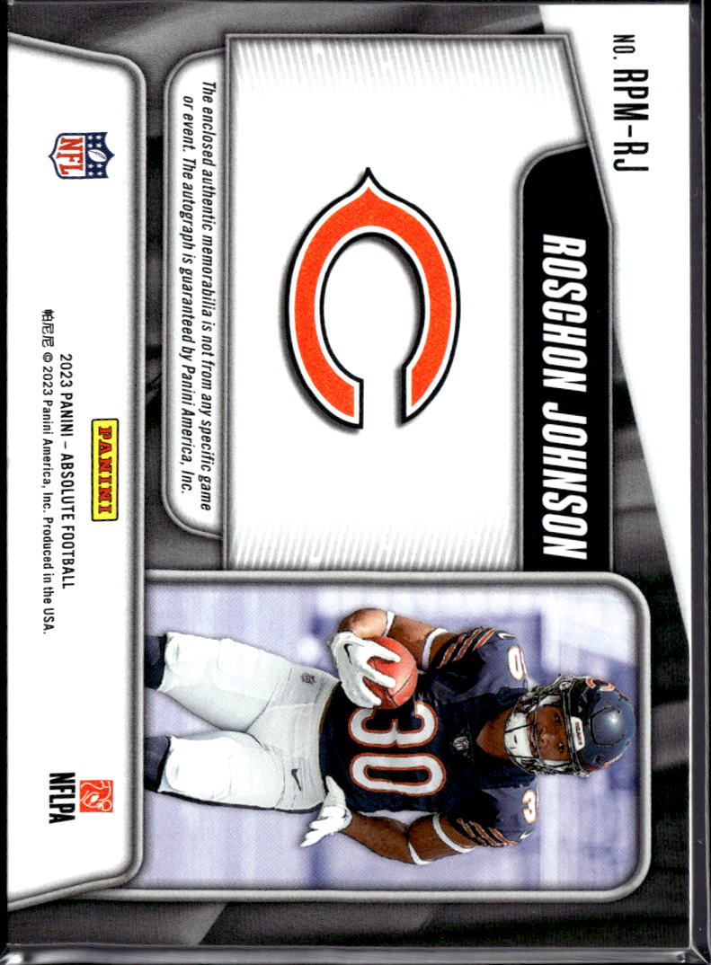 Roschon Johnson 2023 Absolute Rookie Premiere Material Jersey RC Auto /399 Bears