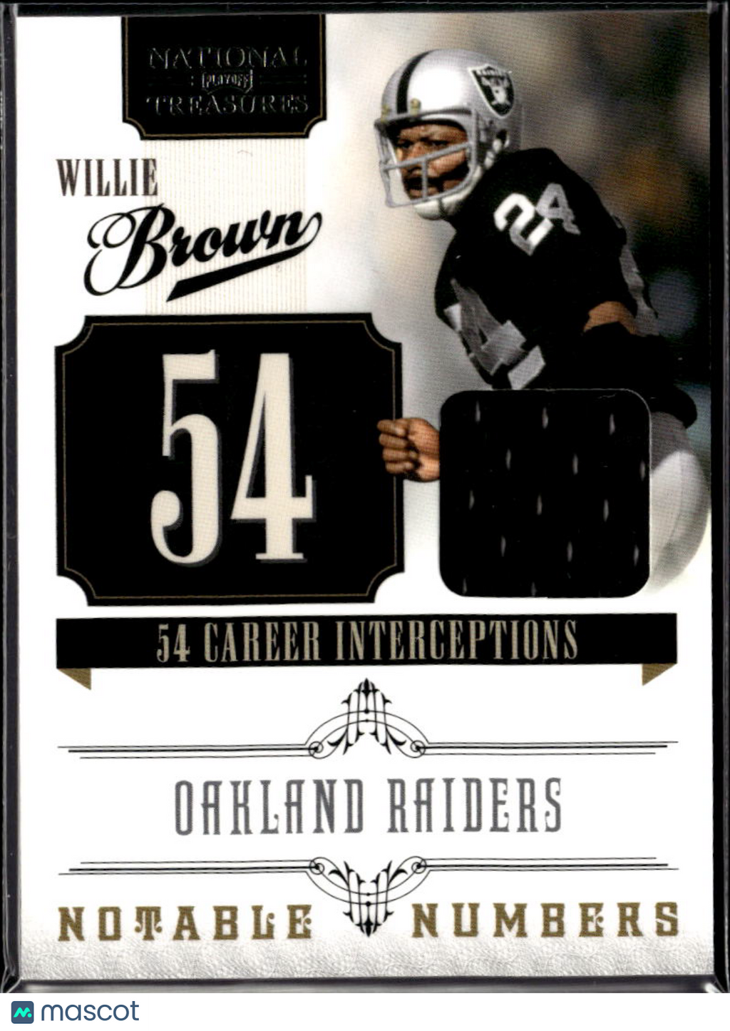 Willie Brown 2011 Panini National Treasures Notable Numbers Jersey /99 Raiders