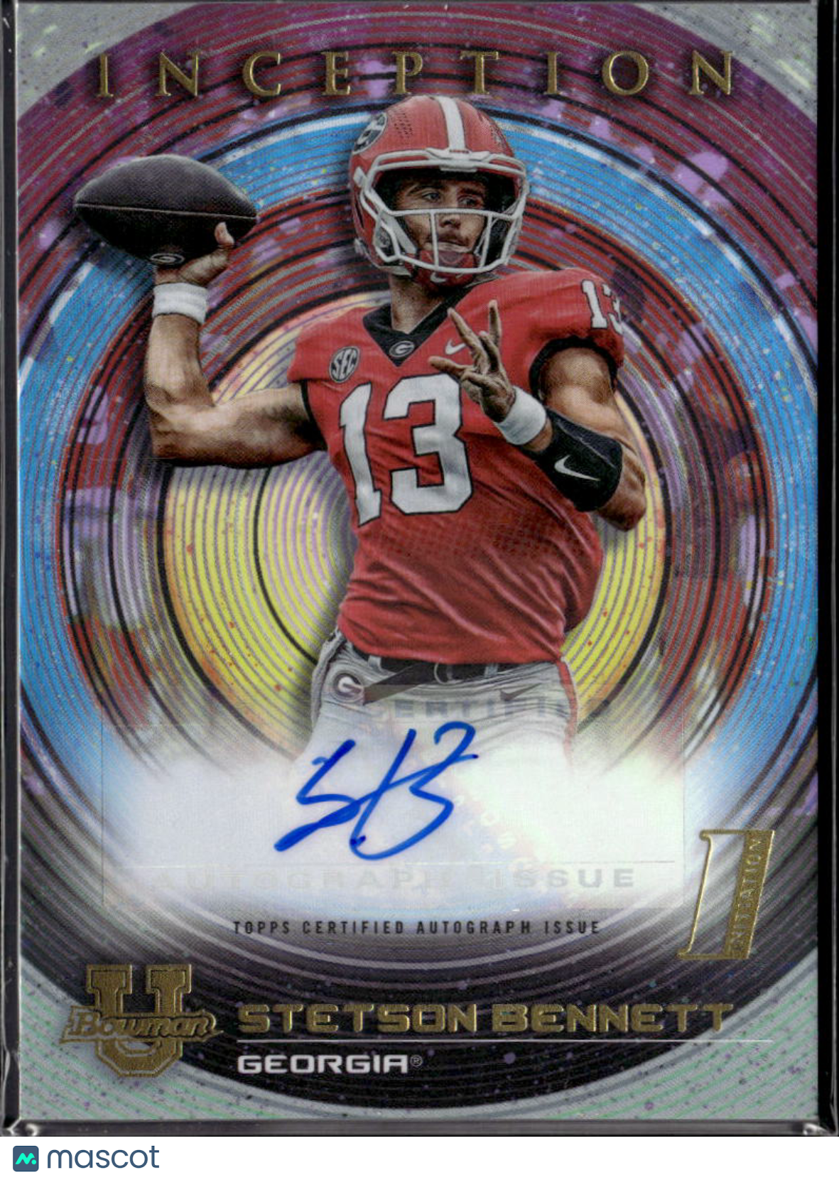 Stetson Bennett 2023 Bowman University Inception Autograph Auto Georgia Bulldogs