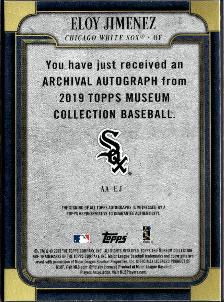 Eloy Jimenez 2019 Topps Museum Collection RC Auto /25 Chicago White Sox