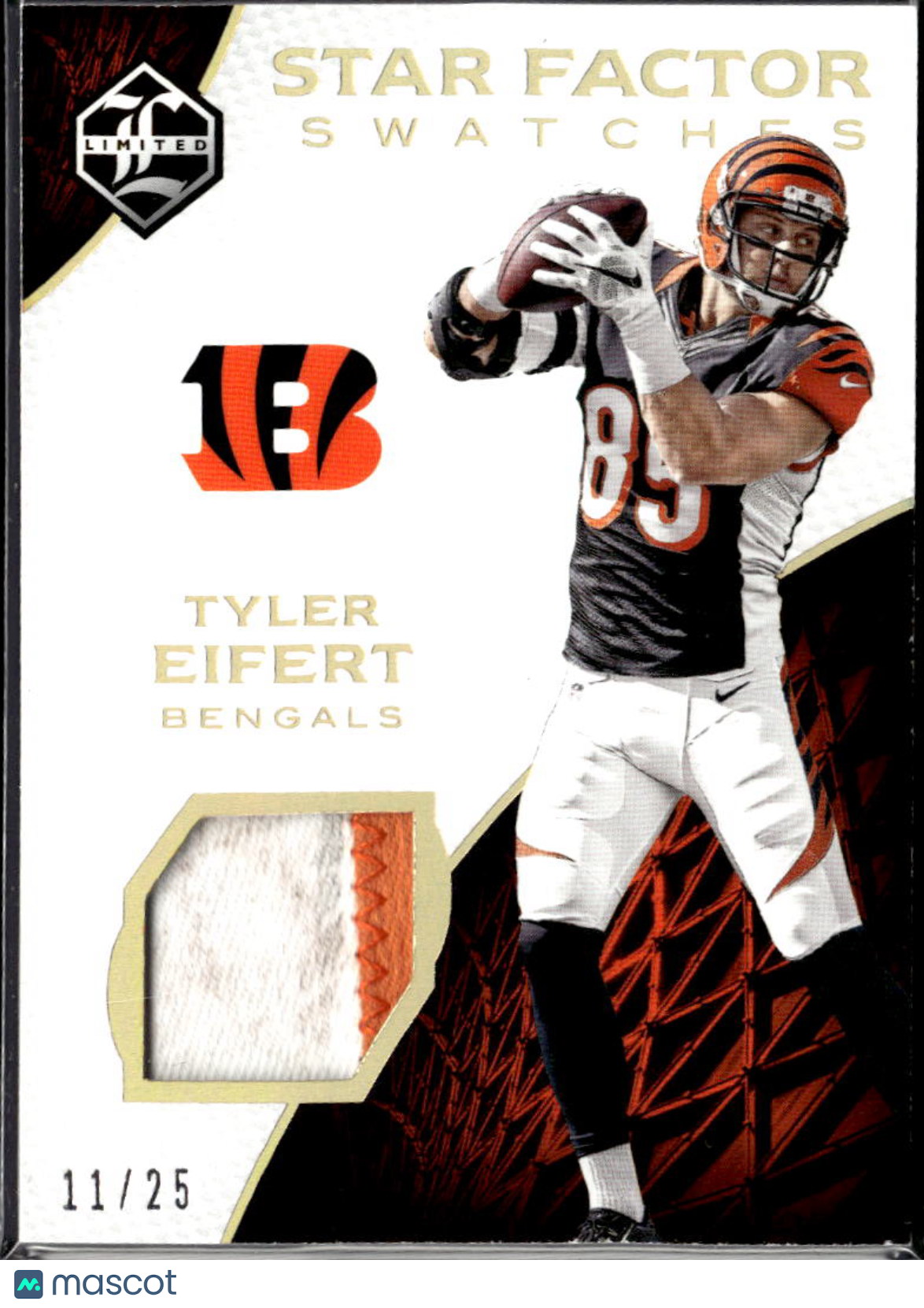 Tyler Eifert 2017 Panini Limited Star Factor Swatches Clothing Patch /25 Bengals