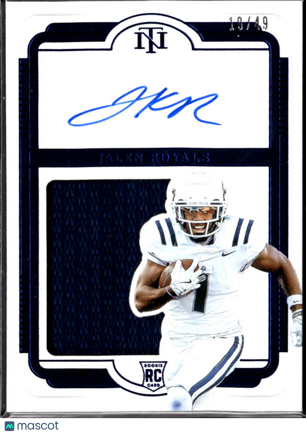 Jalen Royals 2025 National Treasures Collegiate RC Patch Auto /49 Utah State