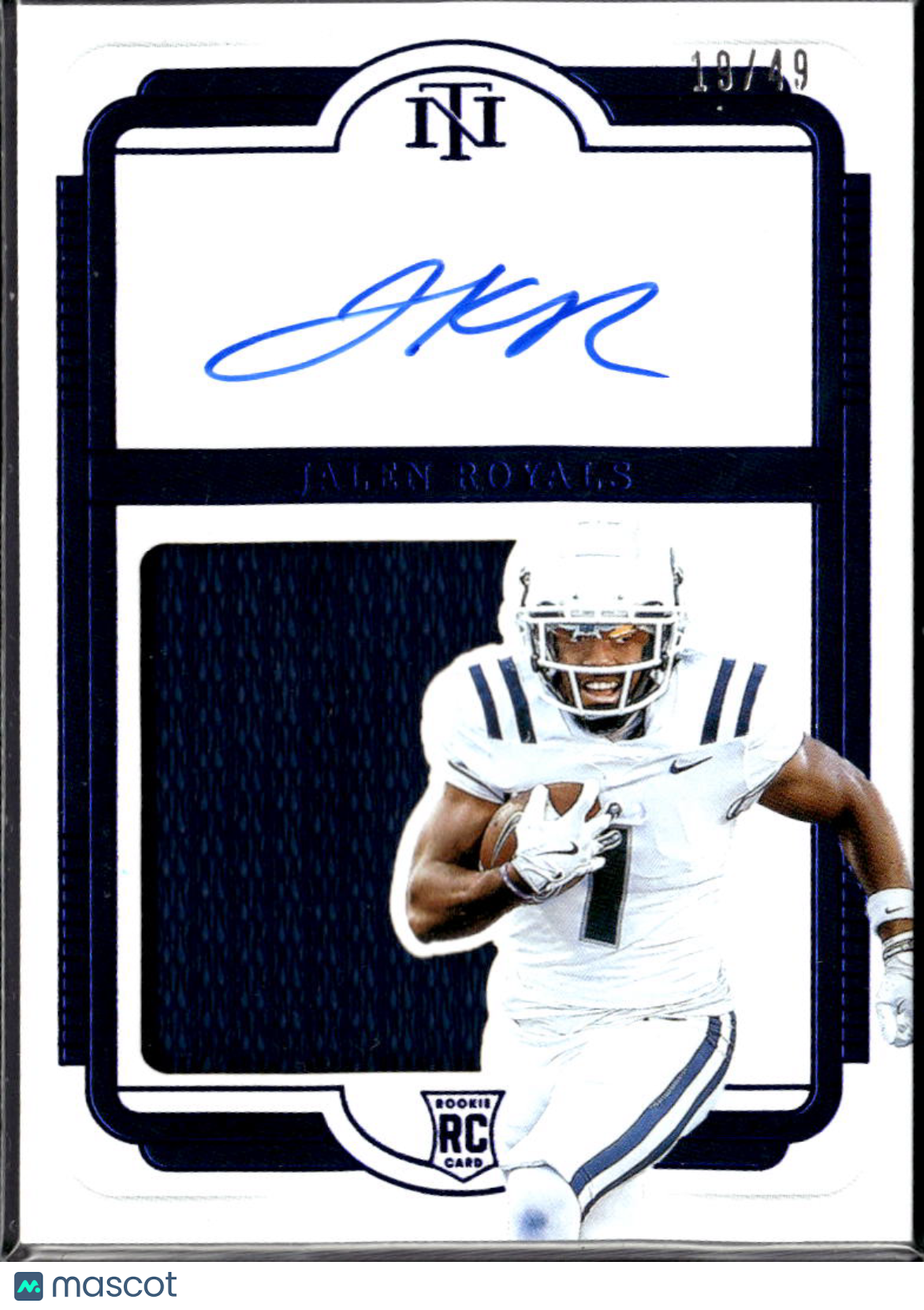 Jalen Royals 2025 National Treasures Collegiate RC Patch Auto /49 Utah State