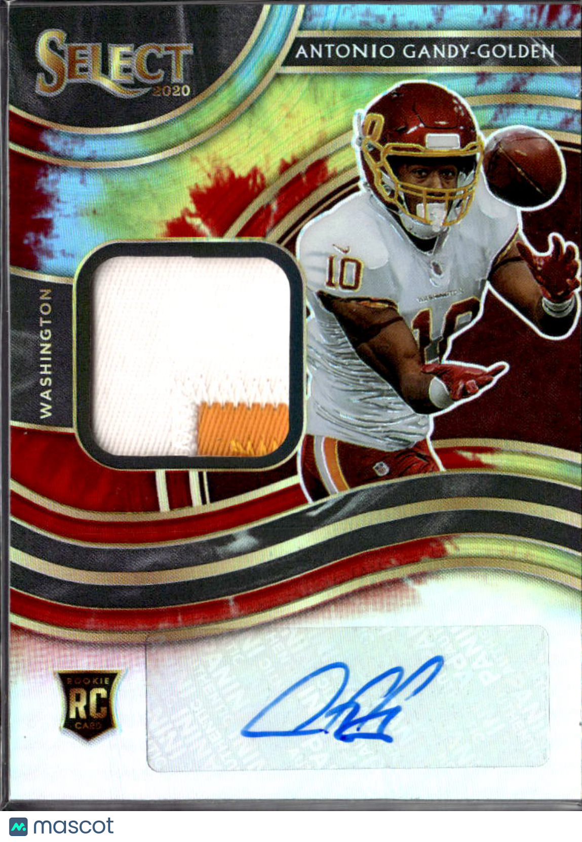 Antonio Gandy-Golden 2020 Panini Select Tie Dye Patch RC Auto /25 Commanders