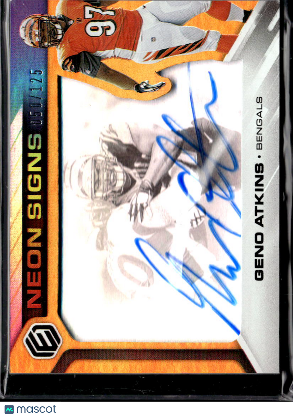 Geno Atkins 2019 Panini Elements Neon Signs Auto /125 Cincinnati Bengals