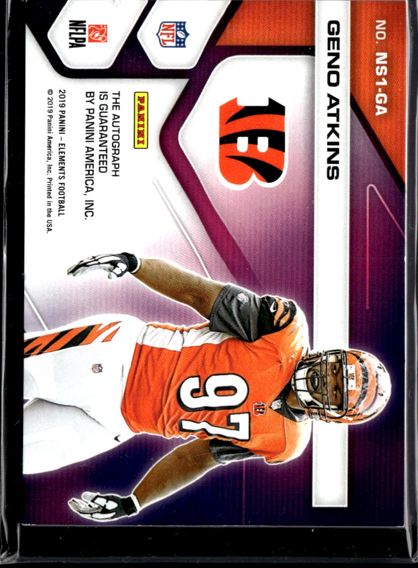 Geno Atkins 2019 Panini Elements Neon Signs Auto /125 Cincinnati Bengals