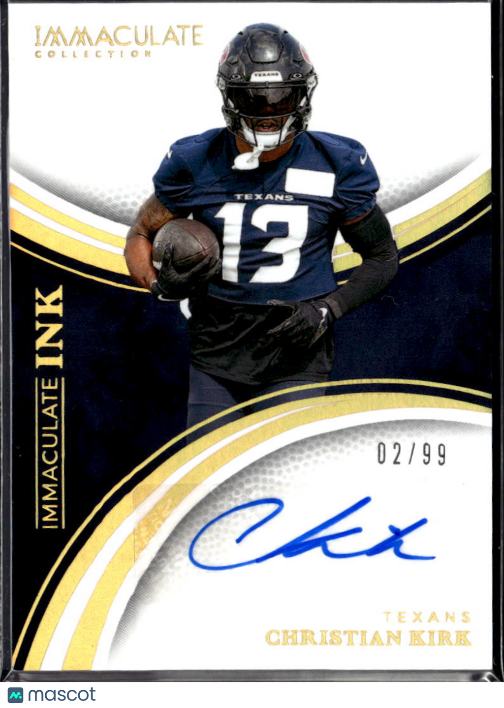 Christian Kirk 2025 Panini Immaculate Ink Auto /99 Houston Texans