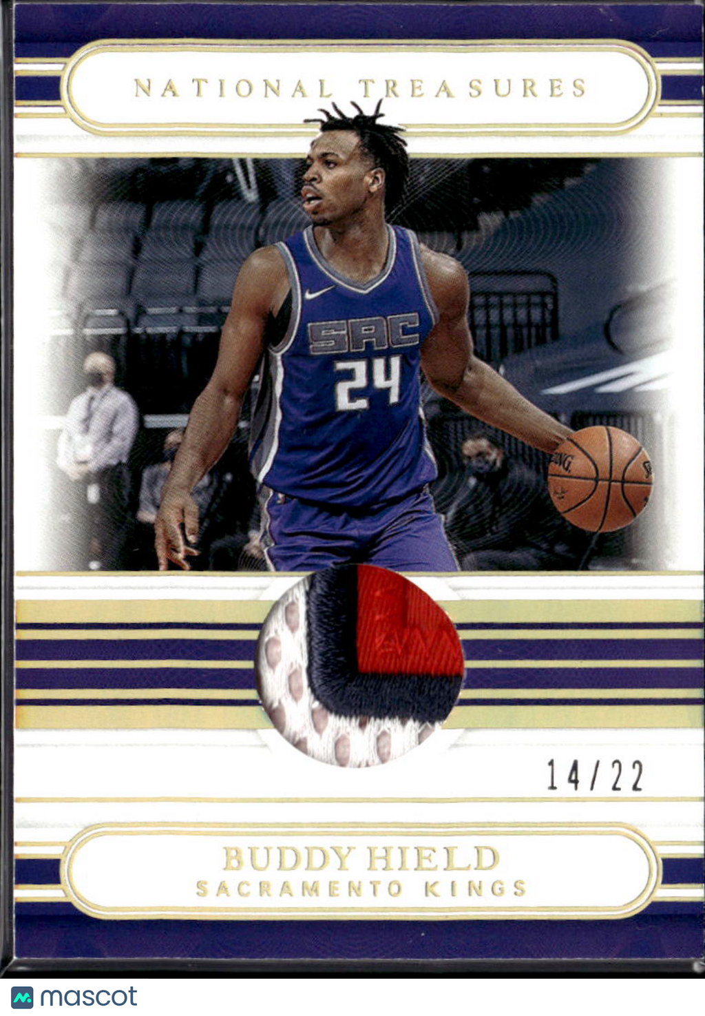 Buddy Hield 2021 National Treasures Patch Game-worn Patch /22 Sacramento Kings