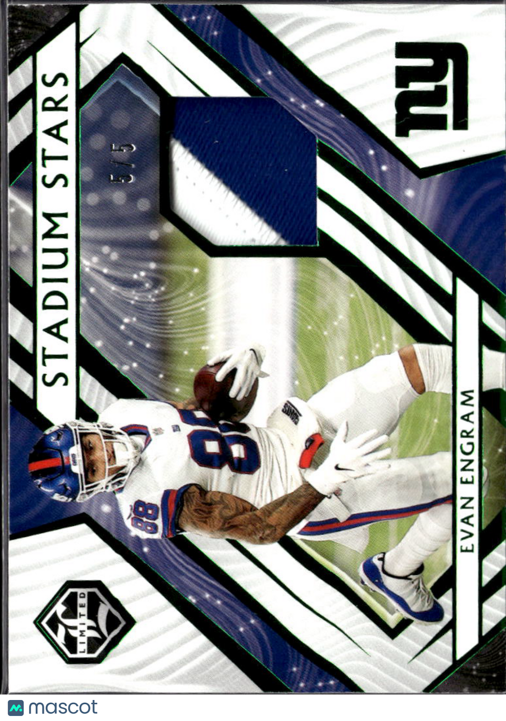 Evan Engram 2022 Panini Limited Stadium Stars Emerald Patch /5 New York Giants