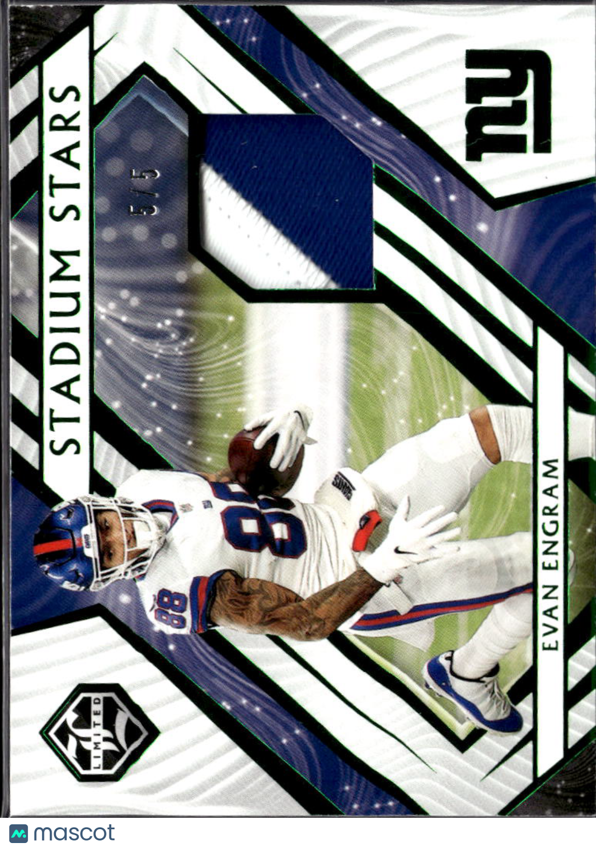 Evan Engram 2022 Panini Limited Stadium Stars Emerald Patch /5 New York Giants