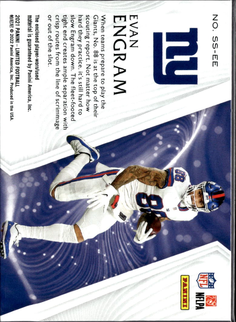 Evan Engram 2022 Panini Limited Stadium Stars Emerald Patch /5 New York Giants