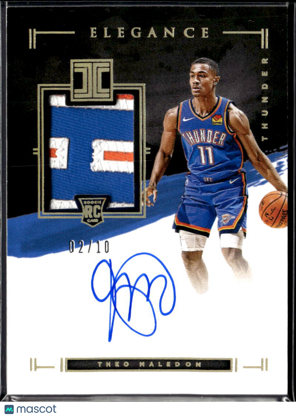 Theo Maledon 2020 Impeccable Elegance Patch RC Auto Gold /10 Thunder