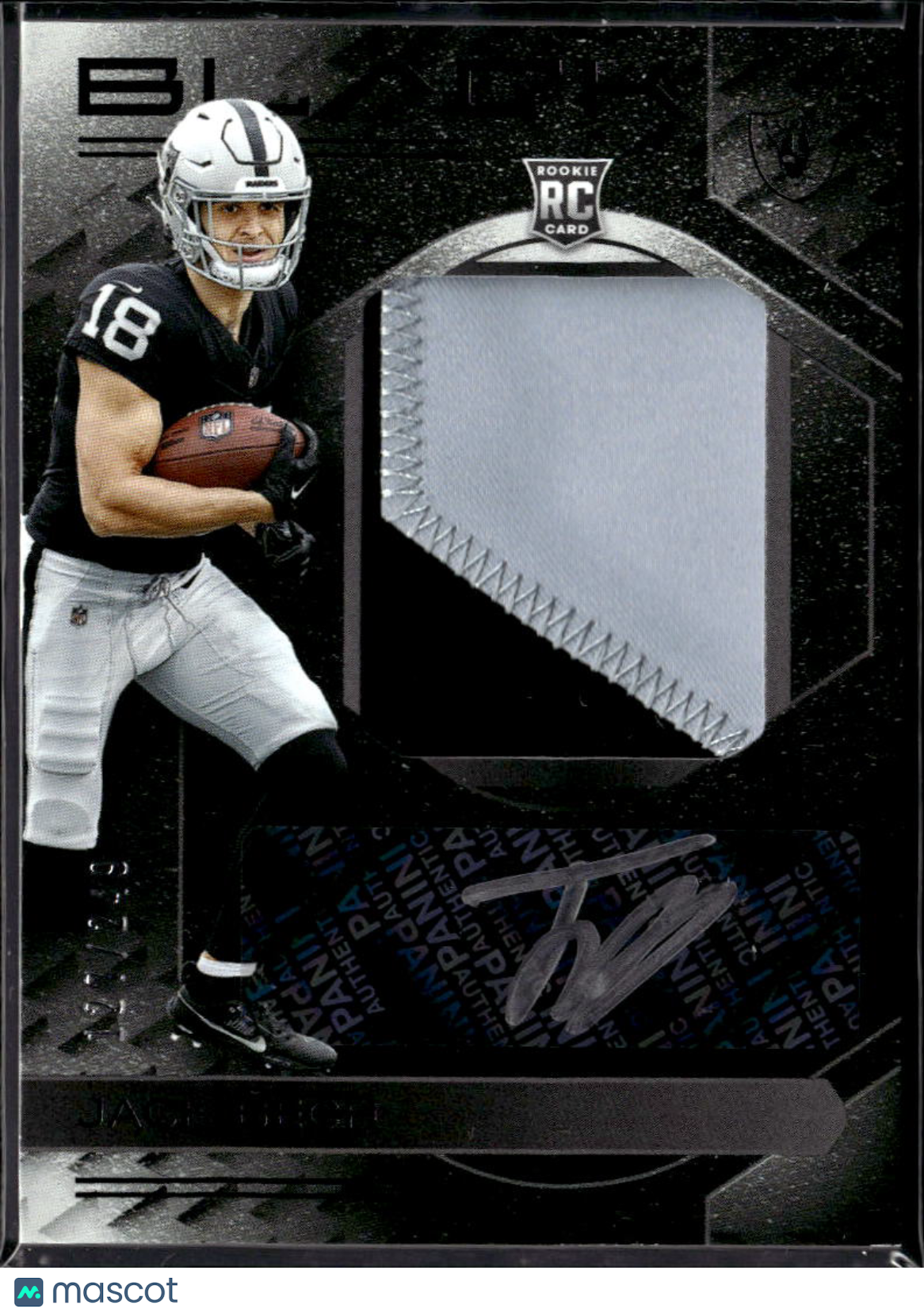Jack Bech 2025 Panini Black RC Patch Auto /249 Las Vegas Raiders