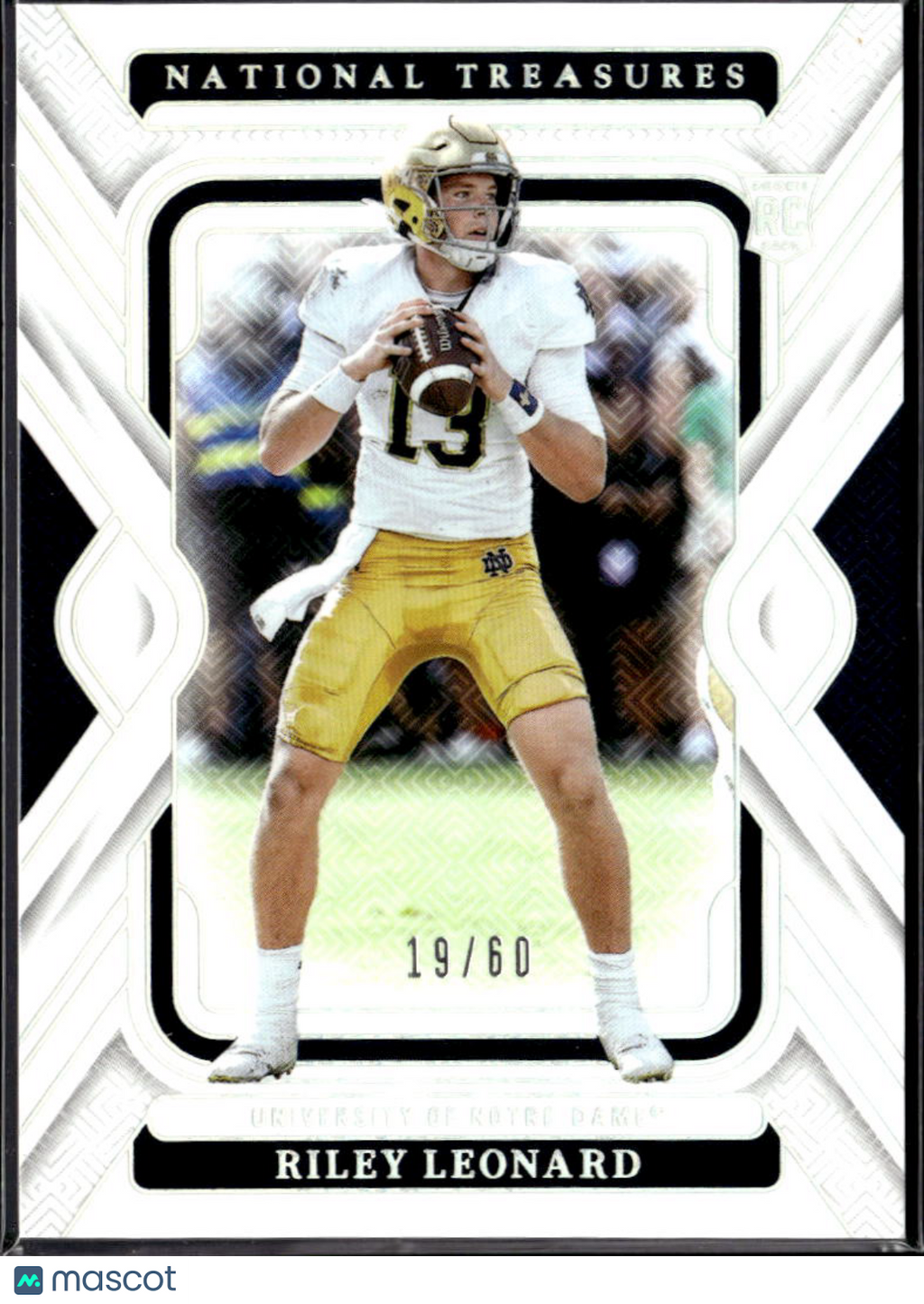Riley Leonard 2025 National Treasures Collegiate RC /60 Notre Dame
