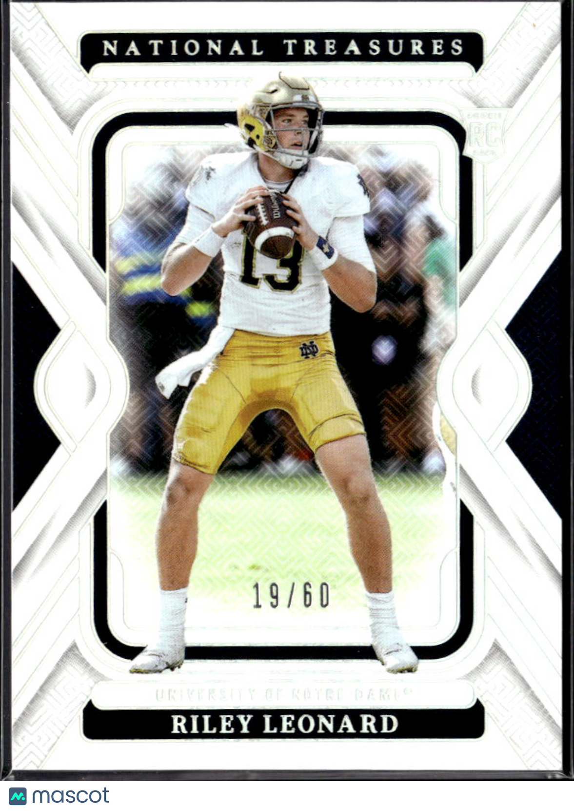Riley Leonard 2025 National Treasures Collegiate RC /60 Notre Dame