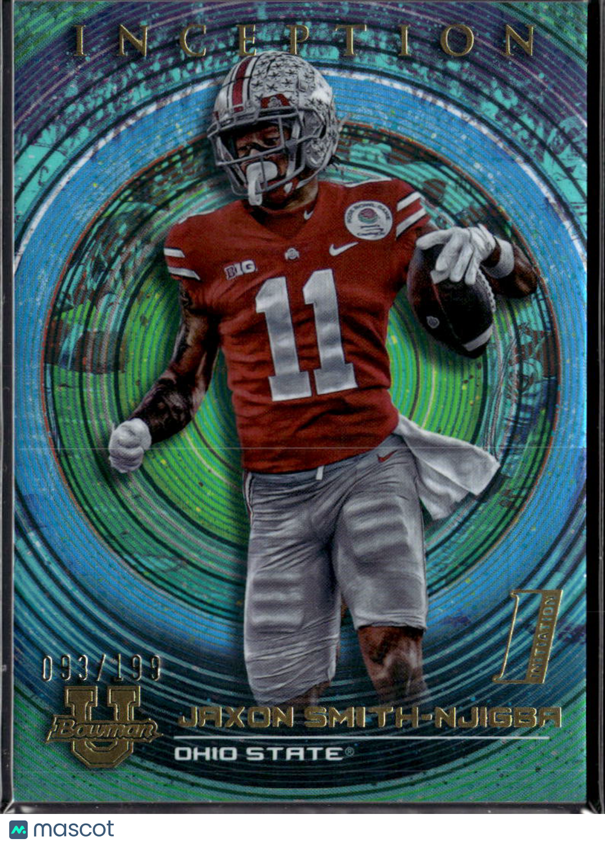 Jaxon Smith-Njigba 2023 Bowman University Inception Green /199 Ohio State