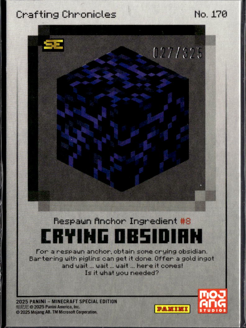 Crying Obsidian 2025 Minecraft Special Edition Crafting Chronicles /325 #170
