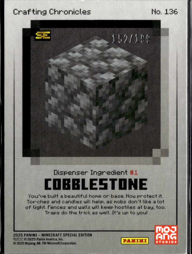 Cobbletsone 2025 Panini Minecraft Special Edition Crafting Chronicles /199 #136