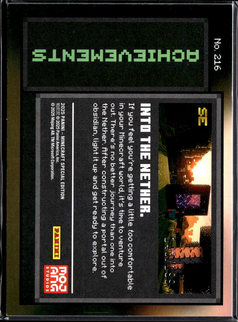 Nether 2025 Panini Minecraft Special Edition Achievements #216 /199