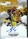 Myles Turner 2025 Topps Chrome Sky-Write Auto Autograph GOLD 36/50 Pacers