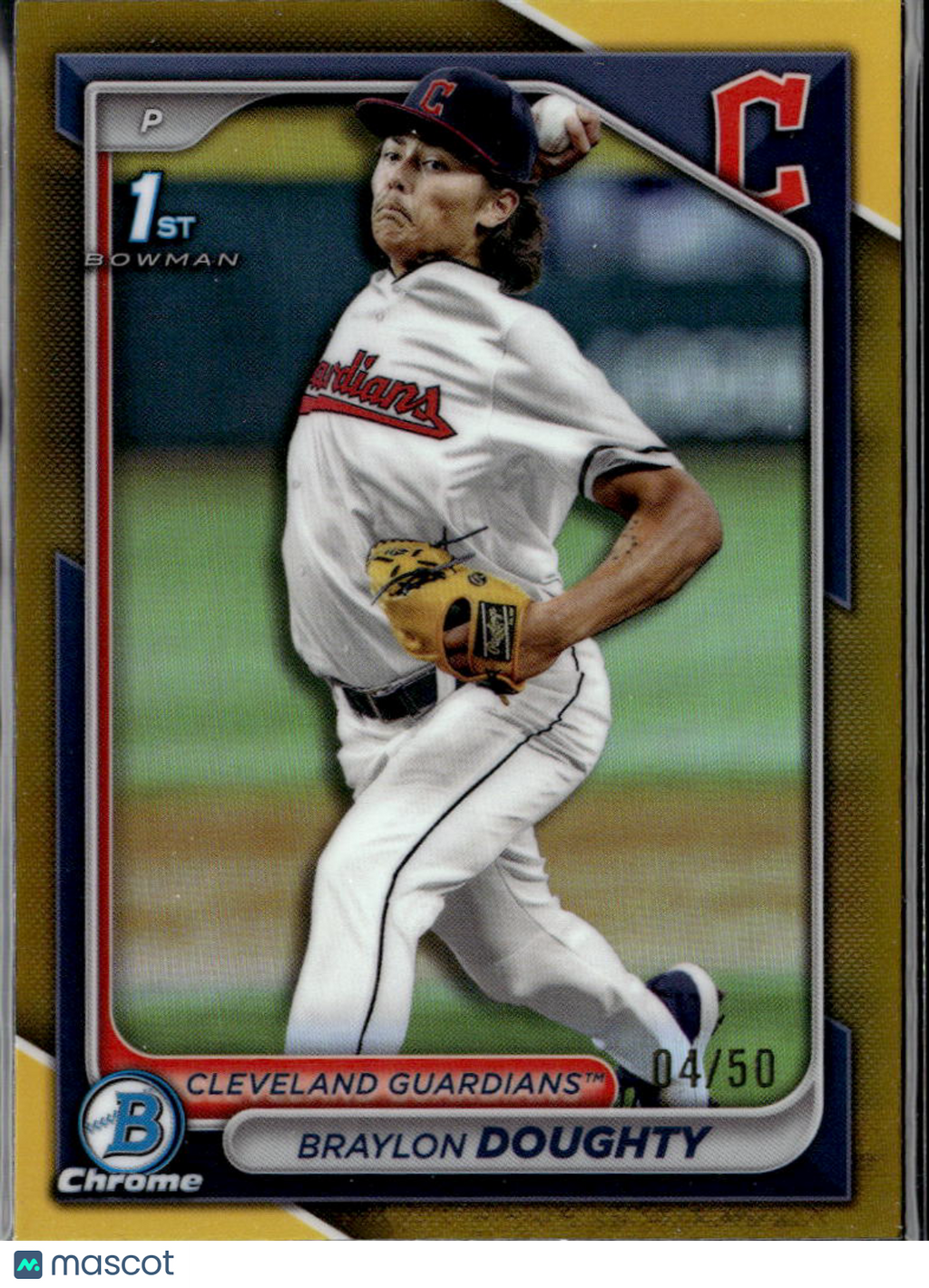 Braylon Doughty 2024 Bowman Chrome 1st GOLD Refractor RC 4/50 Guardians