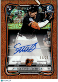 Samuel Basallo 2025 Bowman Chrome Orange Refractor Autograph RC 1/25 Orioles