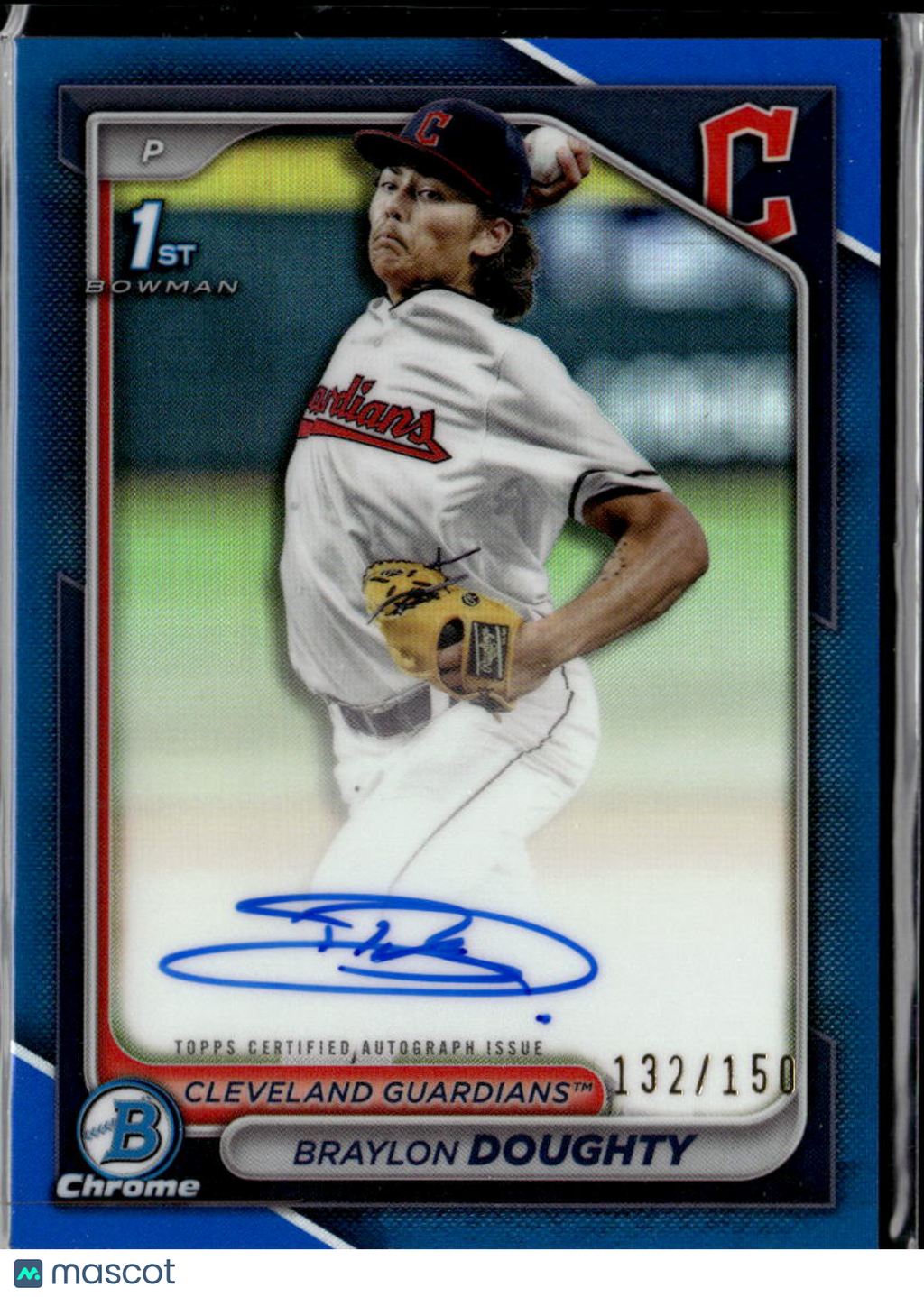 Braylon Doughty 2024 Bowman Chrome 1st Auto Autograph Blue RC 132/150 Guardians