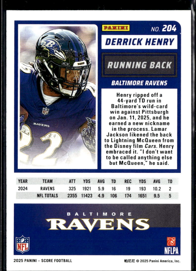 Derrick Henry 2025 Score Extraterrestrial SSP CASE HIT Baltimore Ravens