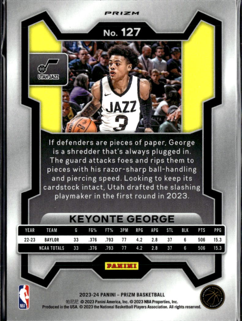 Keyonte George 2023-24 Prizm RC Red Sparkle Prizm SSP Rookie RC Utah Jazz