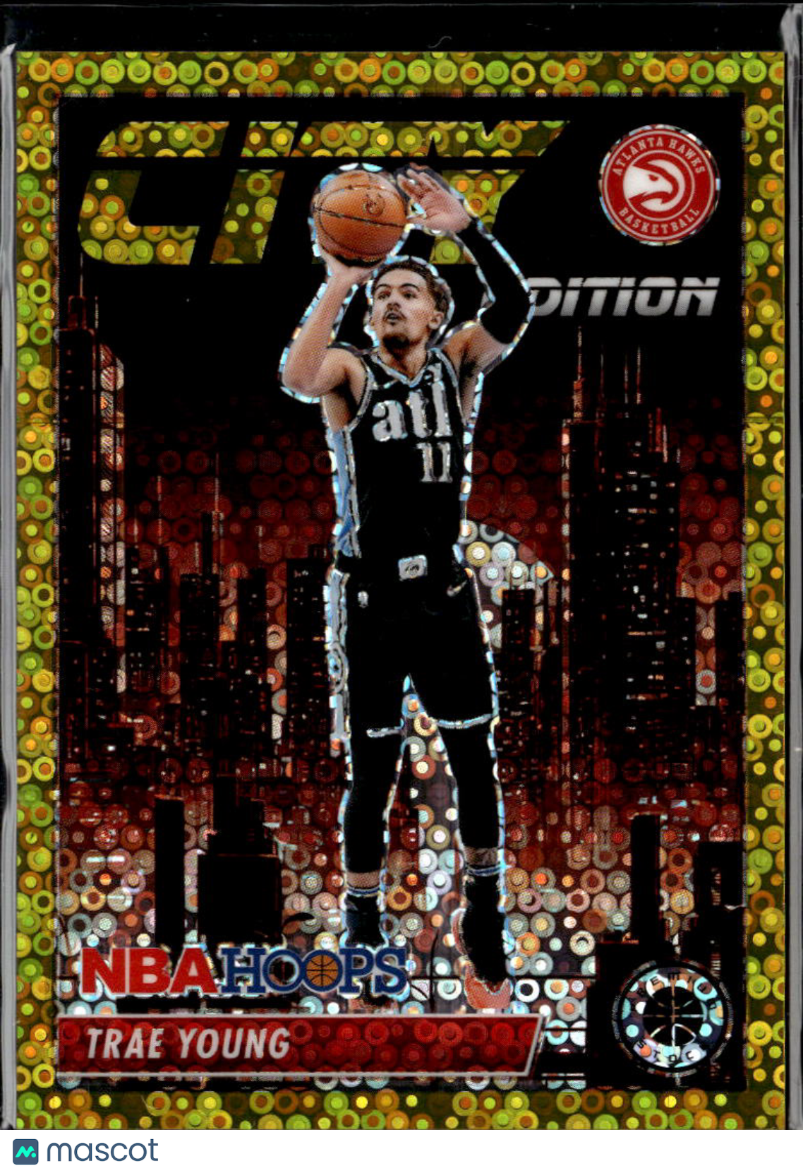 Trae Young 2023-24 NBA Hoops City Edition GOLD Disco Prizm 6/10 Atlanta Hawks